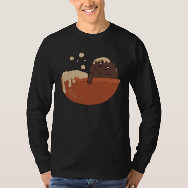 Camiseta Cute Falafel Swimming in Hummus Bowl Levant Fod (Anverso)