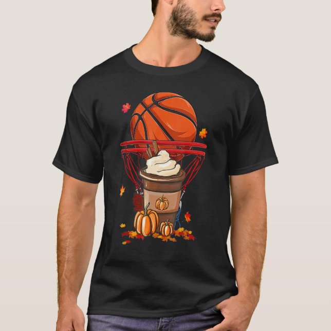 Camiseta Cute Fall Café Calabaza Spice Latte Baloncesto (Anverso)