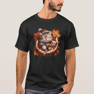 Camiseta Cute Fall Cat Graphic for Cat Grandma and Autumn K