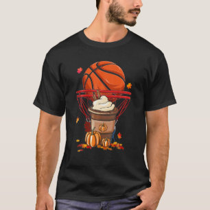 Camiseta Cute Fall Coffee Pumpkin Spice Latte Basketball