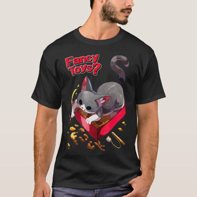 Camiseta Cute Fancy Cat Toy Funny (Anverso)
