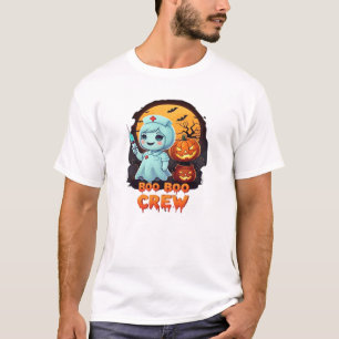 Camiseta Cute Fantasma Enfermera - Boo Boo Crew Halloween D