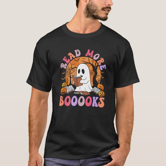 Camiseta Cute Fantasma Leer más libros Libros Gracioso Prof (Anverso)