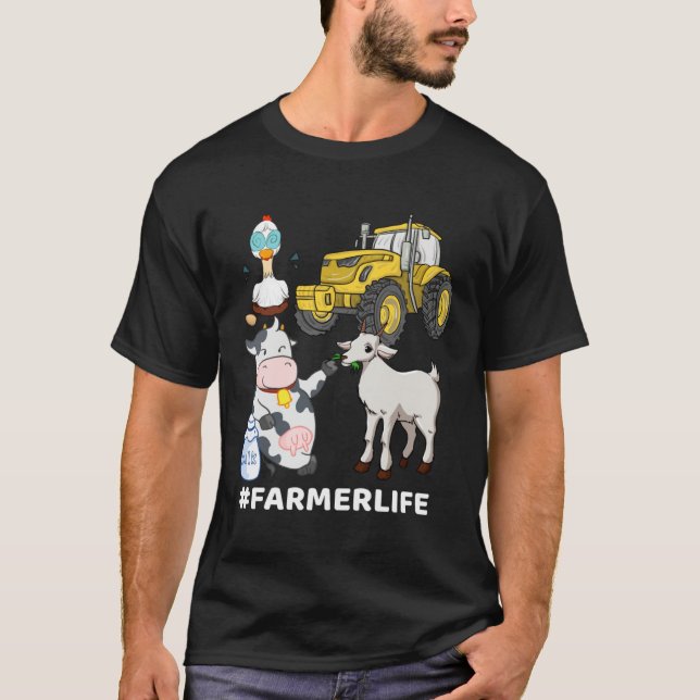 Camiseta Cute Farm Animals And Tractor  Farmer & Farming (Anverso)