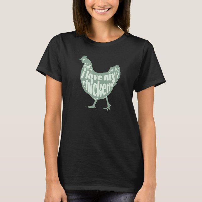 Camiseta Cute Farm Girl Chicken  Love My Chickens  for Mom (Anverso)