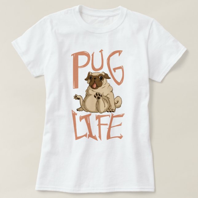 Camiseta Cute Fat Pug (Diseño del anverso)