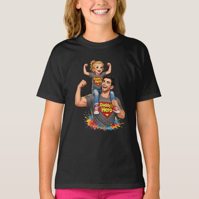 Camiseta Cute Father & Daughter Superhero (Anverso)