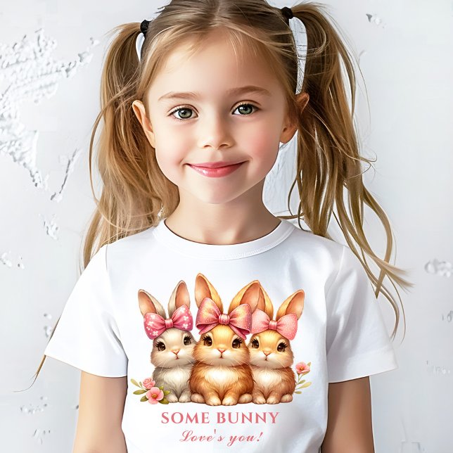 Camiseta Cute Feliz Conejito Chica Watercolor Pascua (Cute Happy Bunny Kids Girl Watercolor Easter T-Shirt)