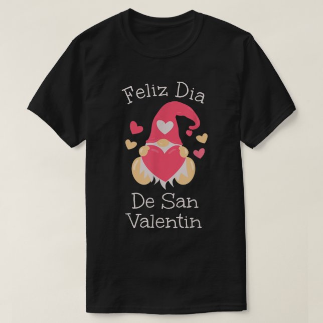 Camiseta Cute Feliz Día de San Valentín Gnome España Lang (Diseño del anverso)