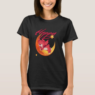 CAMISETA CUTE FELIZ ME ENCANTA EL RESTO Y DORMIR - TEXTO DE