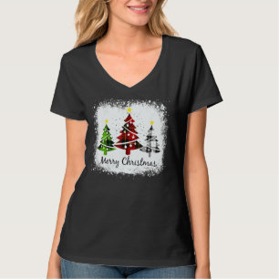 Camiseta Cute Feliz Navidad Árboles de chapa navideña coinc