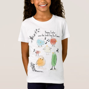 Camiseta CUTE Feliz Pascua, hasta los pájaros cantan