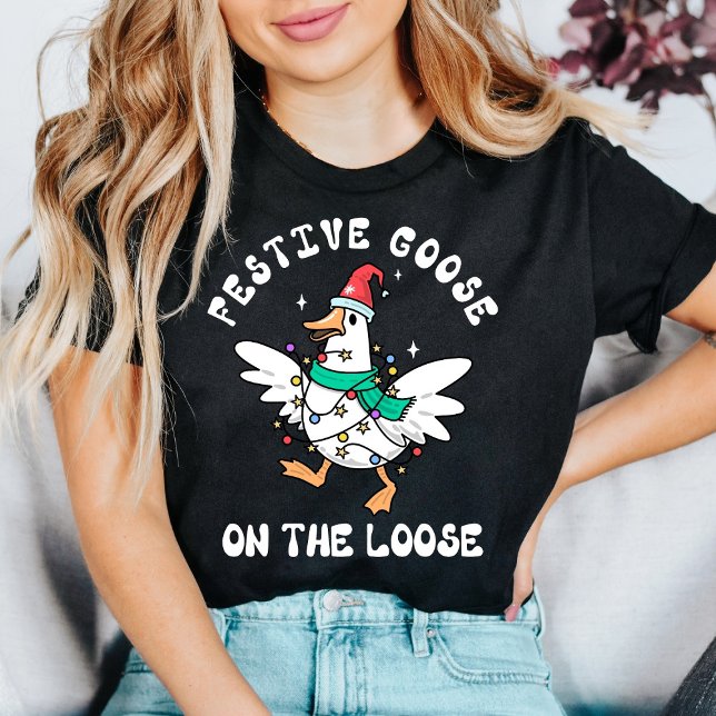 Camiseta Cute Festive Goose on the Loose Christmas (Subido por el creador)