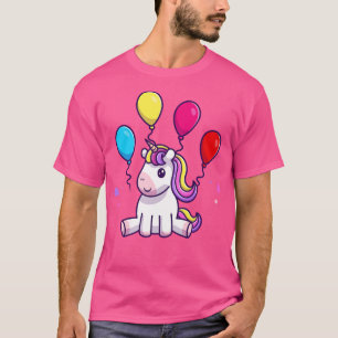 Camiseta Cute fiesta de cumpleaños de unicornio con globo