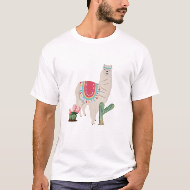 Camiseta Cute Fiesta Llama & Cactus (Anverso)