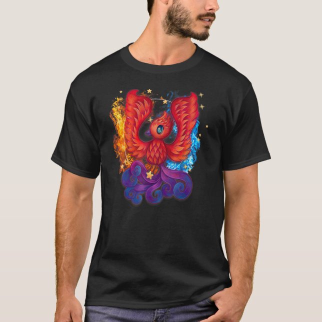 Camiseta Cute Firebird Rising Phoenix Art T-Shirt Kids Todd (Anverso)