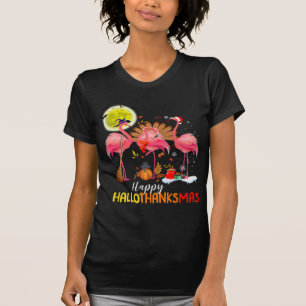 Camiseta Cute flamenco HalloThanksmas Feliz Halloween Graci