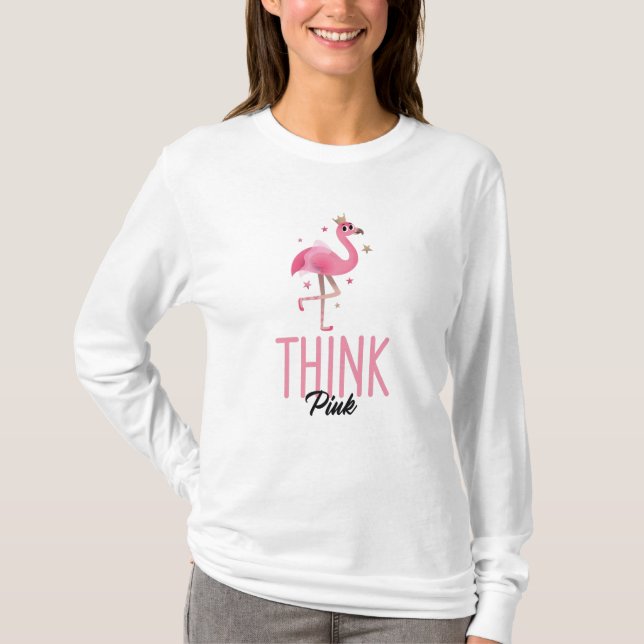 Camiseta Cute Flamingo Amantes de Gráficos Bloqueados Apper (Anverso)