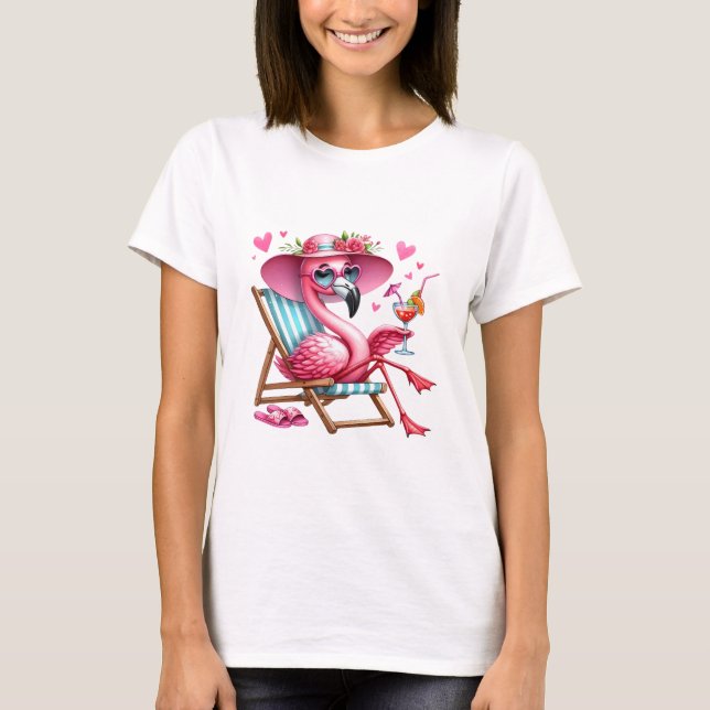 Camiseta Cute Flamingo Clipart (Anverso)