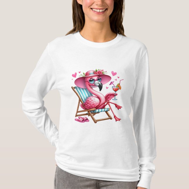 Camiseta Cute Flamingo Clipart (Anverso)