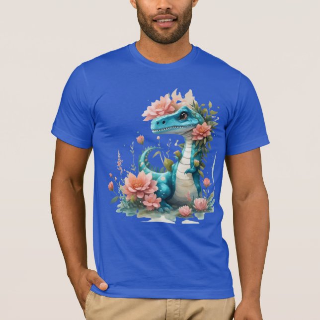 Camiseta Cute Floral dinosaurio (Anverso)