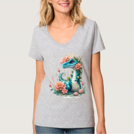 Camiseta Cute Floral dinosaurio