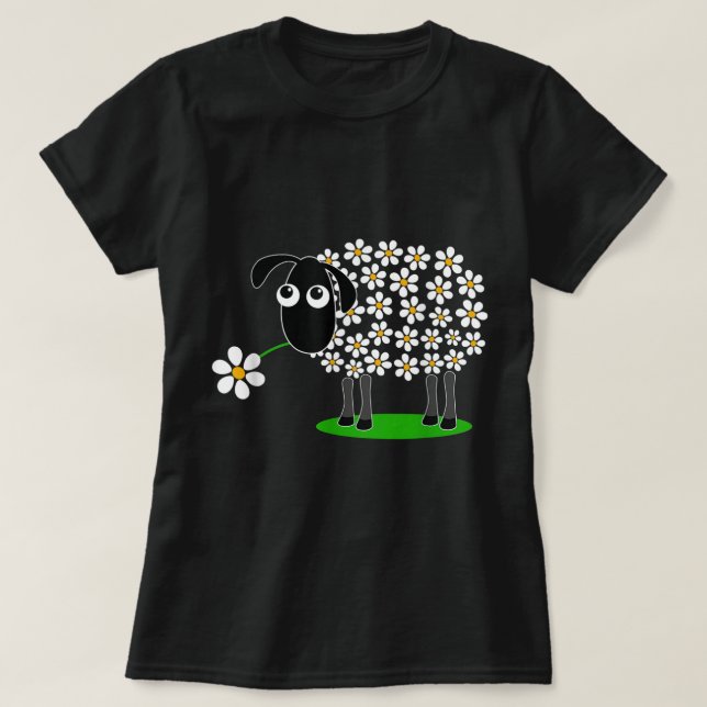 Camiseta Cute Floral Sheep Design (Diseño del anverso)