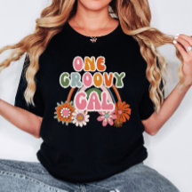 Cute Floral Un Groovy Gal Vintage Arcoiris Mujeres