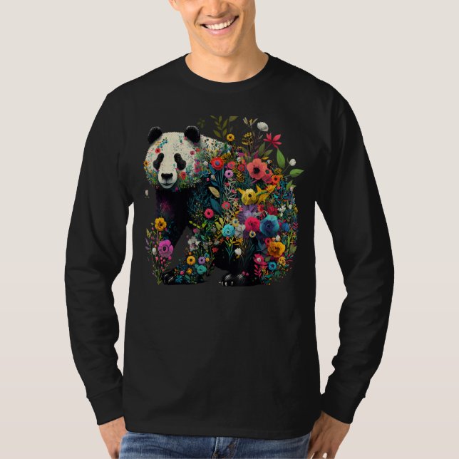 Camiseta Cute Flower Panda en verano Floral Panda 1 (Anverso)