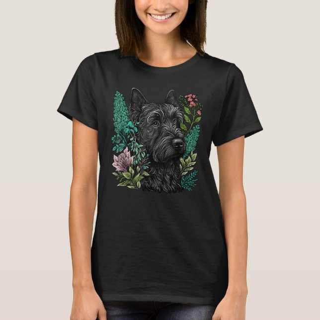 Camiseta Cute Flower Scottie summer Floral Scottish Terrier (Anverso)