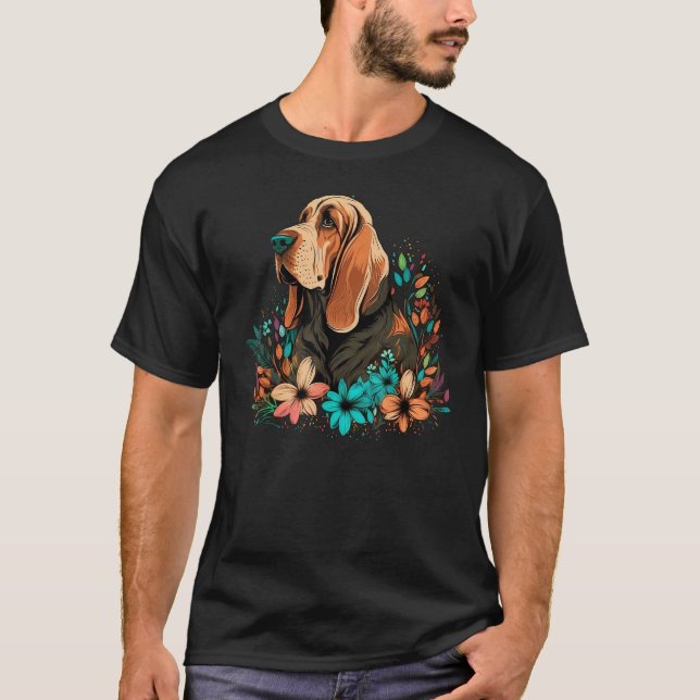 Camiseta Cute Flower summer Floral Bloodhound 1 (Anverso)