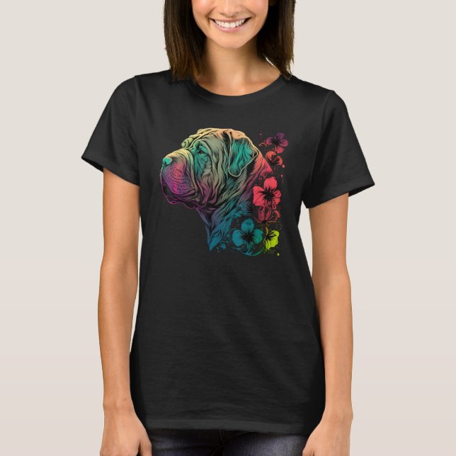 Camiseta Cute Flower summer Floral Shar Pei (Anverso)