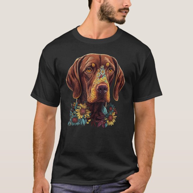 Camiseta Cute Flower summer Floral Vizsla (Anverso)