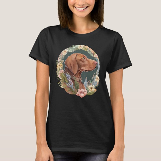 Camiseta Cute Flower summer Floral Vizsla 3 (Anverso)