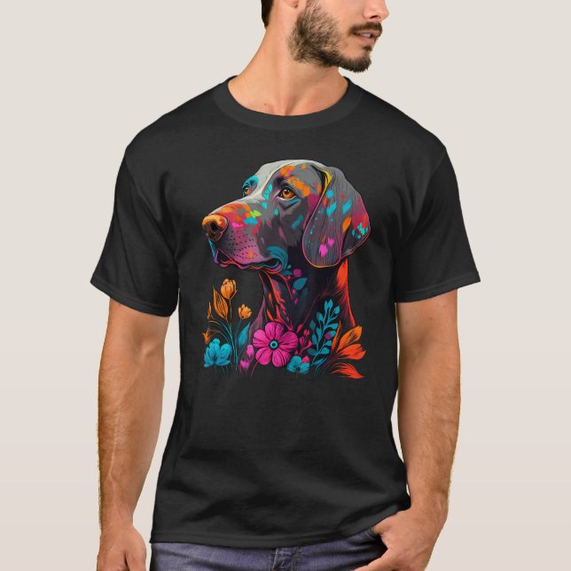 Camiseta Cute Flower summer Floral Weimaraner 2 (Anverso)