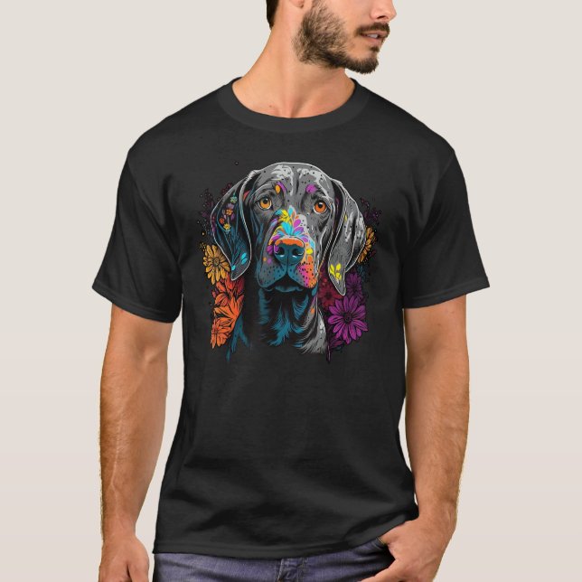 Camiseta Cute Flower summer Floral Weimaraner 3 (Anverso)