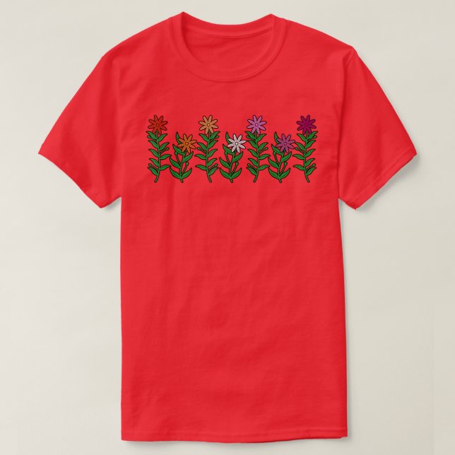 Camiseta Cute Flowers LGBTQ Lesbians Pride Month Supporter  (Diseño del anverso)