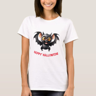 Camiseta Cute Flying Bat Feliz Halloween