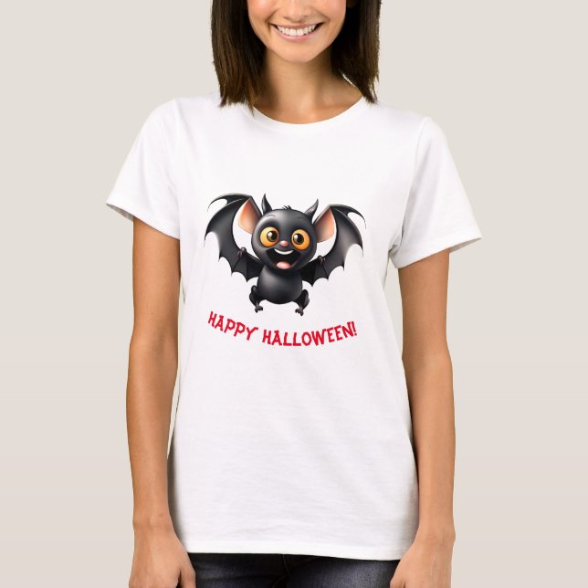 Camiseta Cute Flying Bat | Feliz Halloween (Anverso)