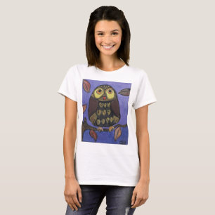 Camiseta Cute Folk Art Owl Bird Pintura