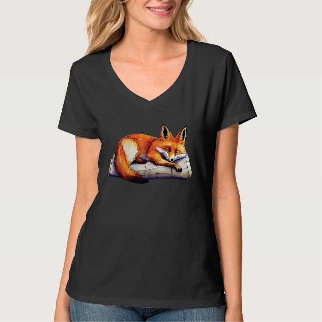 Camiseta Cute fox for men women ladies foxes lovers fox ani (Anverso)
