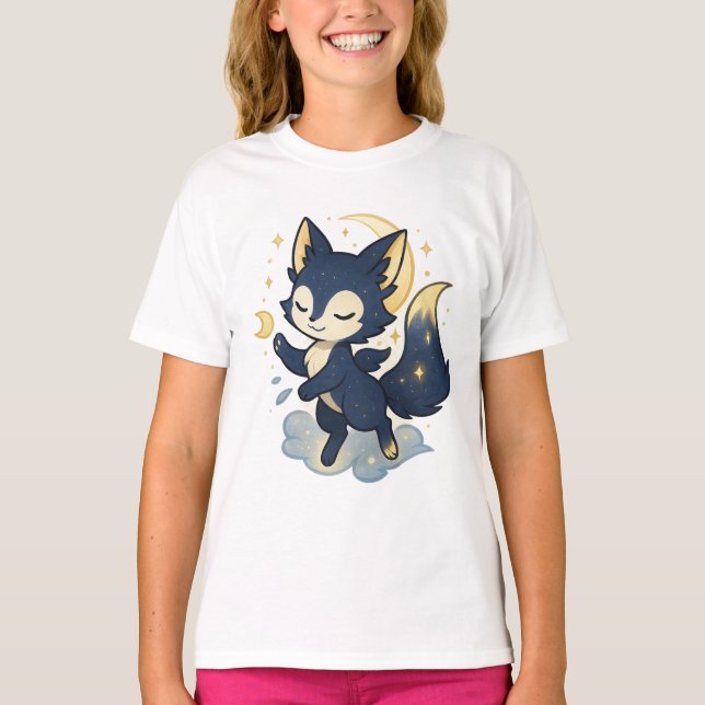 Camiseta 【Cute Fox Kids T-Shirt】 (Anverso)