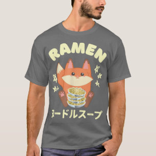 Camiseta Cute Fox Ramen Japanese Anime Noodles Boys Girl Te