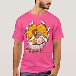 Camiseta Cute Fox Ramen Noodles Japoneses Kawaii Regalos An