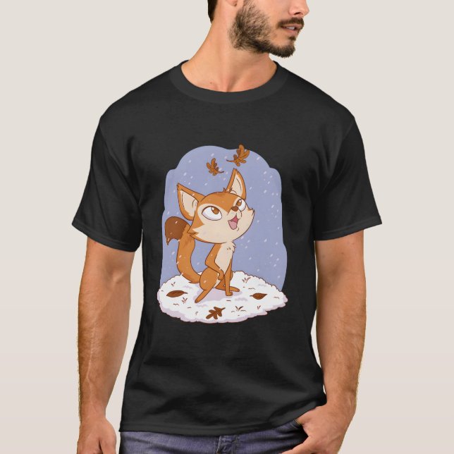 Camiseta Cute Fox Snow Winter_Personalizado (Anverso)