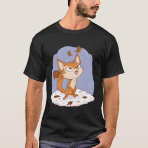 Camiseta Cute Fox Snow Winter_Personalizado