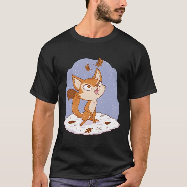 Camiseta Cute Fox Snow Winter_Personalizado (Anverso)
