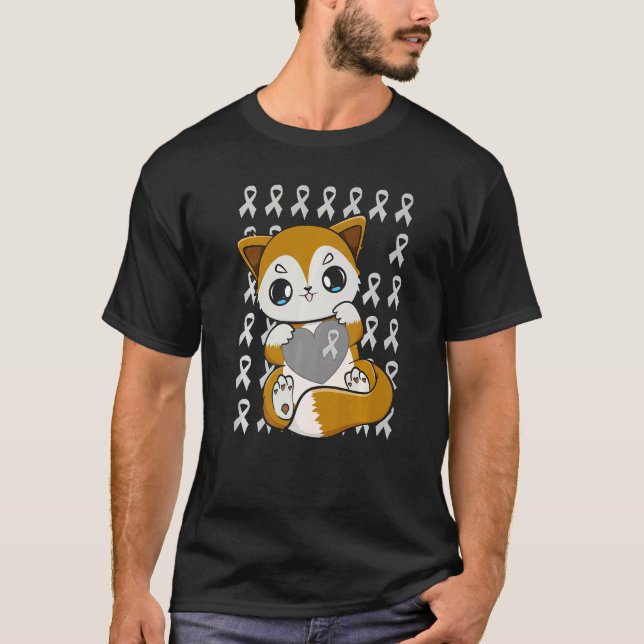 Camiseta Cute Fox With Ribbon For Dyslexia Awareness   (Anverso)