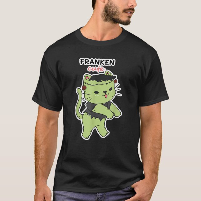 Camiseta Cute Frankenstein Cat Funny Zombie Kitten (Anverso)