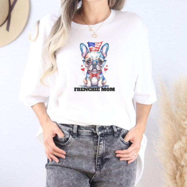 Camiseta Cute French Bulldog American Flag with Hearts (Subido por el creador)